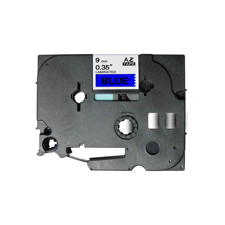 Brother TZe521 Cinta Laminada Generica de Etiquetas - Texto negro sobre fondo azul - Ancho 9mm x 8 metros