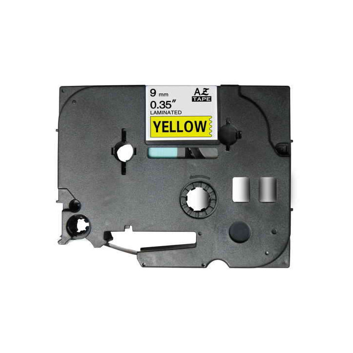 Brother TZe621 Cinta Laminada Generica de Etiquetas - Texto negro sobre fondo amarillo - Ancho 9mm x 8 metros