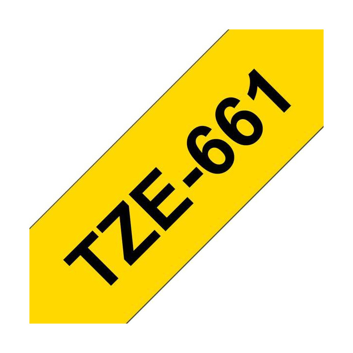 Brother TZe661 Cinta Laminada Generica de Etiquetas - Texto negro sobre fondo amarillo - Ancho 36mm x 8 metros