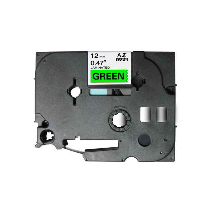 Brother TZe731 Cinta Laminada Generica de Etiquetas - Texto negro sobre fondo verde - Ancho 12mm x 8 metros