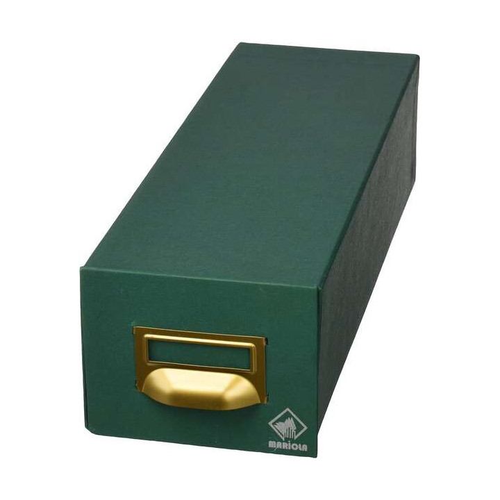 Mariola Fichero Carton Forrado en Geltex Nº1 para 1000 Fichas - Medidas 125x95x350mm - Resistente y Duradero - Color Verde