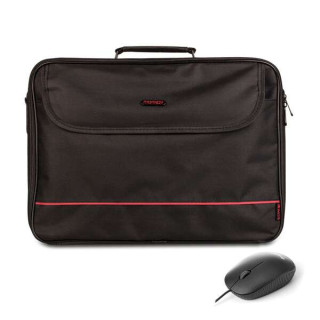 NGS Bureau Pack de Maletin para Portatil 16" + Raton USB 800dpi - Acolchado Interior - 2 Compartimentos y Bolsillo Exterior - C