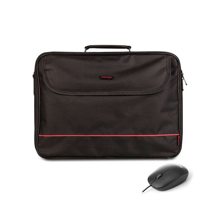 NGS Bureau Pack de Maletin para Portatil 16" + Raton USB 800dpi - Acolchado Interior - 2 Compartimentos y Bolsillo Exterior - C