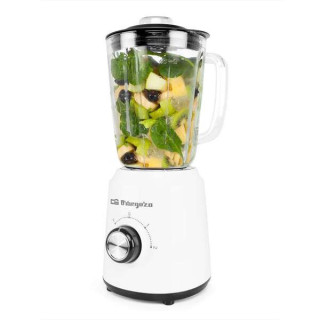 Orbegozo BV 5040 Batidora de Vaso Potente y Segura - 500W de Potencia - Vaso de Cristal de 1.5L - Cuchilla de Acero Inoxidable