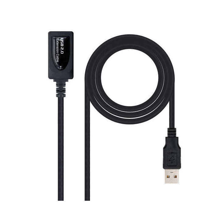 Nanocable Cable Prolongador con Amplificador USB-A 2.0 Macho a USB-A Hembra 15m