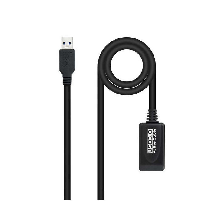 Nanocable Cable Prolongador con Amplificador USB-A 3.0 Macho a USB-A Hembra 5m
