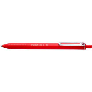 Pentel iZee Boligrafo de Bola Retractil - Punta 0.7mm - Trazo 0.35mm - Clip de Metal - Color Rojo
