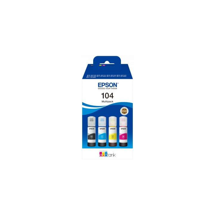 Epson 104 Pack de 4 Botellas de Tinta Originales - C13T00P640