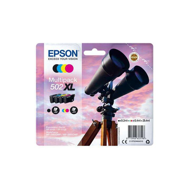 Epson 502XL Pack de 4 Cartuchos de Tinta Originales - C13T02W64010