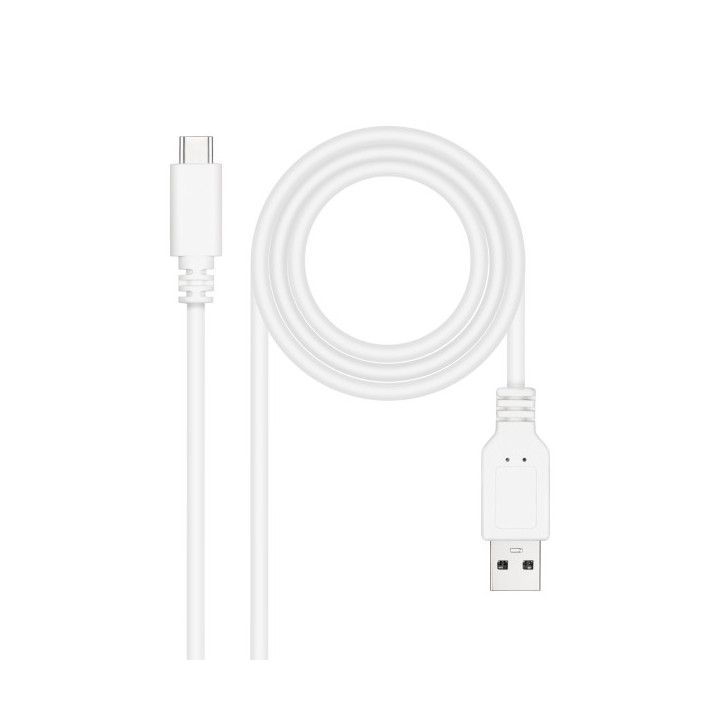 Nanocable Cable 2.0 3A USB-C Macho a USB-A Macho - Longitud 2m - Color Blanco
