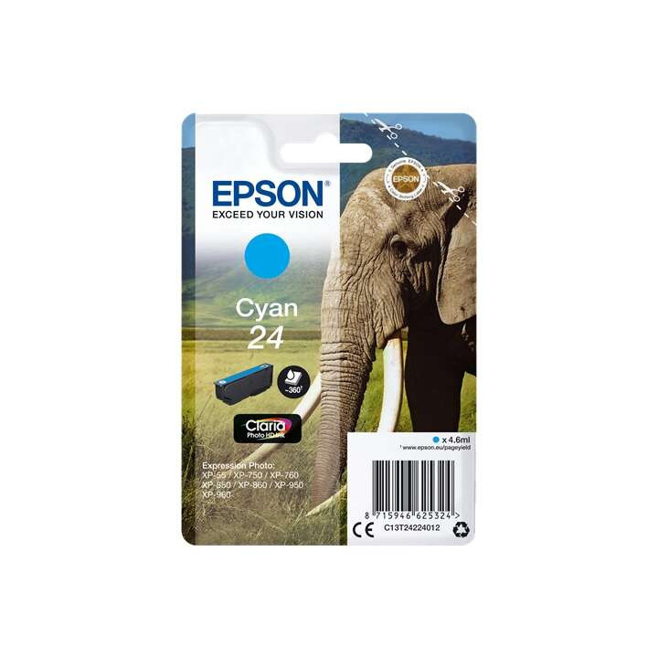 Epson T2422 (24) Cyan Cartucho de Tinta Original - C13T24224012