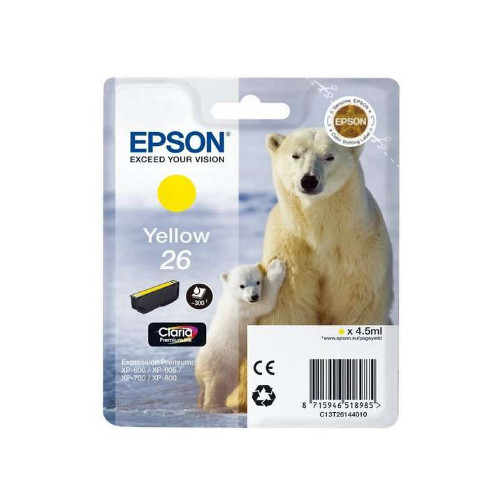Epson T2614 (26) Amarillo Cartucho de Tinta Original - C13T26144012