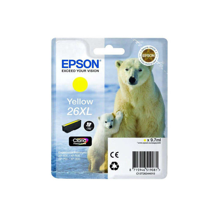 Epson T2634 (26XL) Amarillo Cartucho de Tinta Original - C13T26344012