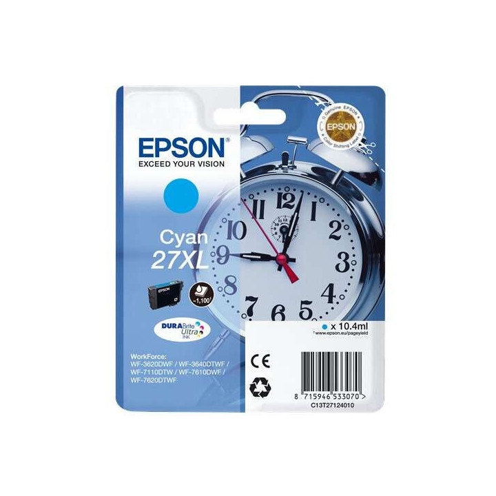 Epson T2712 (27XL) Cyan Cartucho de Tinta Original - C13T27124012