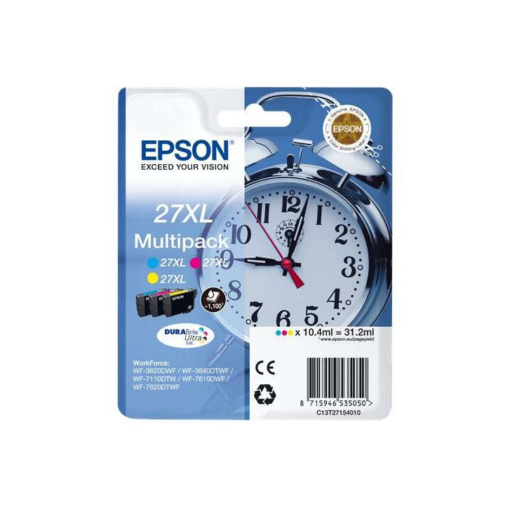 Epson T2715 (27XL) Pack de 3 Cartuchos de Tinta Originales - C13T27154012