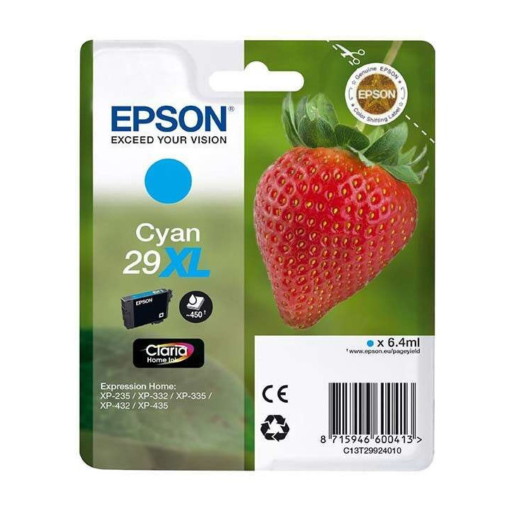 Epson T2992 (29XL) Cyan Cartucho de Tinta Original - C13T29924012