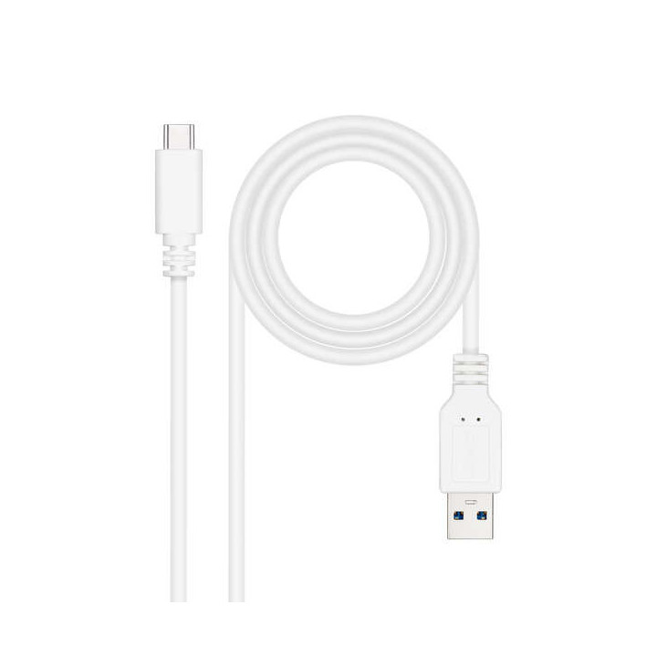Nanocable Cable USB 3.1 Gen2 10Gbps 3A USB-C/M-A/M - 1.5m - Color Blanco