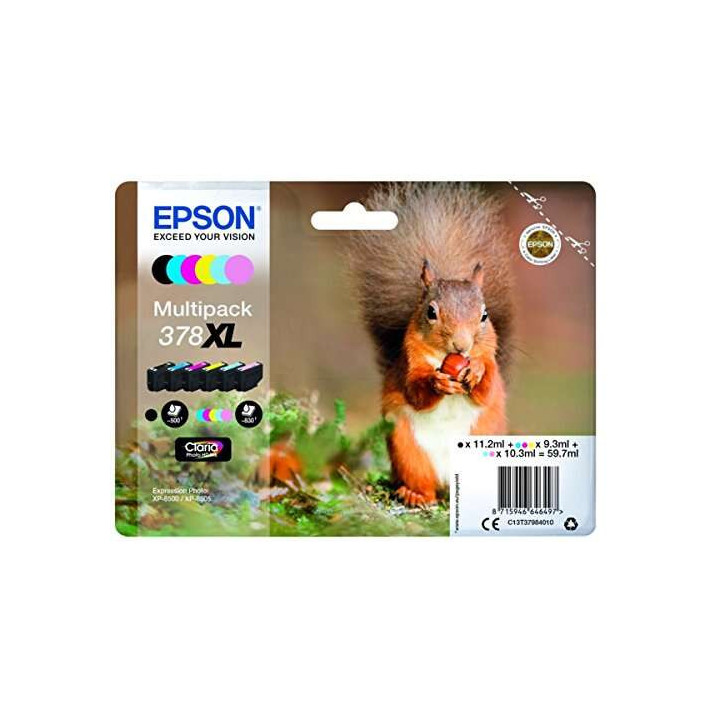 Epson 378XL Pack de 6 Cartuchos de Tinta Originales - C13T37984010