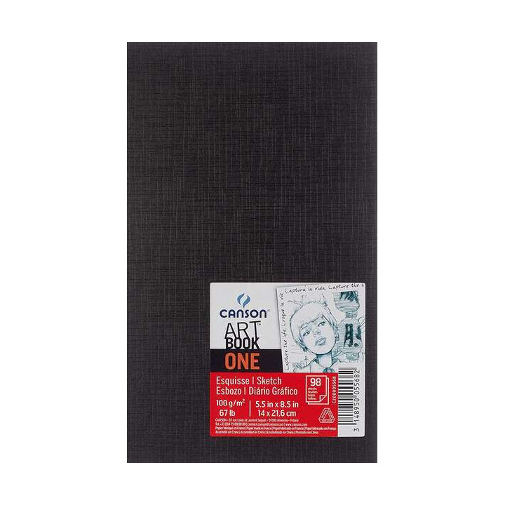 Canson Sketch One Fino Cuaderno de Dibujo con 98 Hojas 100g 14x21.6cm - Color Blanco