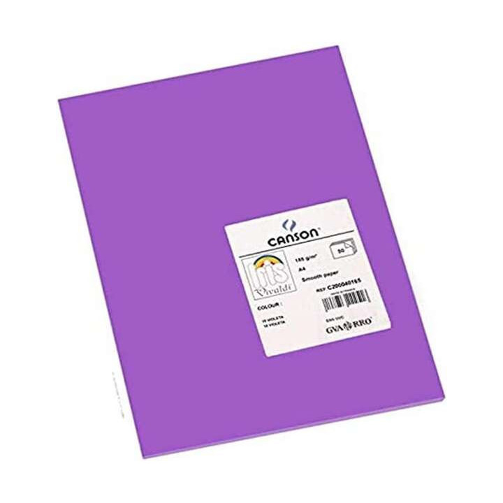 Canson Guarro Pack de 50 Cartulinas Iris A4 de 185g - 21x29.7cm - Color Violeta