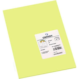 Canson Guarro Pack de 50 Cartulinas Iris A4 de 185g - 21x29.7cm - Color Verde Manzana