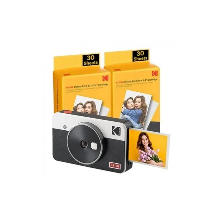 Kodak Mini Shot 2 Retro Pack de Camara Digital Instantanea Bluetooth + 60 Hojas de Papel Fotografico 5.3x8.6cm - Pantalla LCD 1