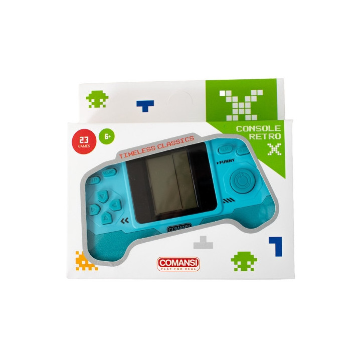 Comansi Consola Retro X Portátil - 23+ Juegos - Pantalla Monocroma - Diseño Compacto - Estilo Vintage - Ideal para Viajes