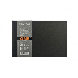 Canson Sketch One Cuaderno Apaisado con 98 Hojas - 21.6x14cm - 100g - Grano Fino - Color Blanco