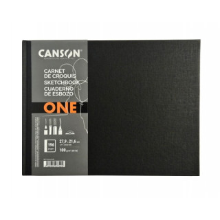 Canson Sketch One Cuaderno Apaisado con 98 Hojas - 27.9x21.6m - 100g - Grano Fino - Color Blanco