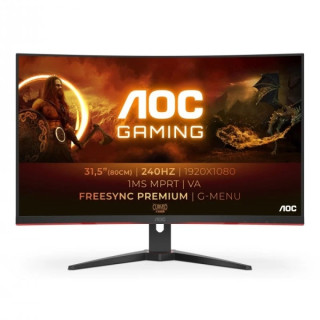 AOC G4 Monitor 31.5" Curvo 1500R LED VA FullHD 240Hz - FreeSync Premium - Respuesta 1ms - Angulo de Vision 178° - HDMI