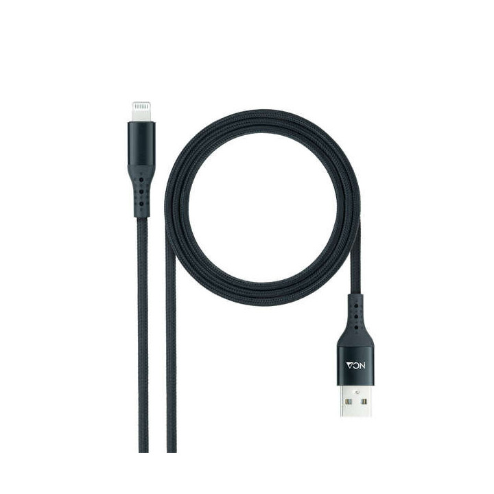 Nanocable Cable Lightning A USB A/M - Mallado - 1m - Color Negro