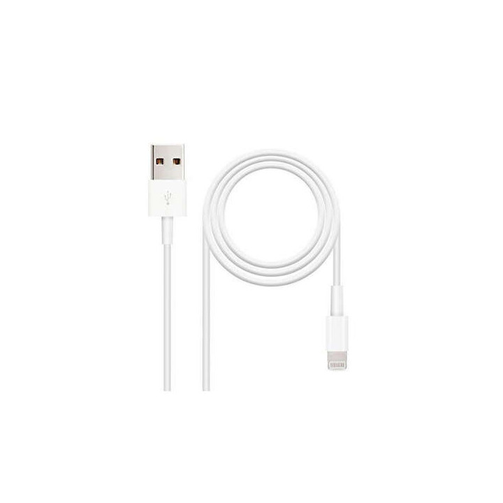 Nanocable Cable USB-A 2.0 Macho a Lightning Macho 2m - Color Blanco
