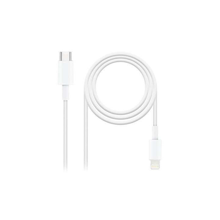 Nanocable Cable USB-C Macho a Lightning Macho 1m - Color Blanco