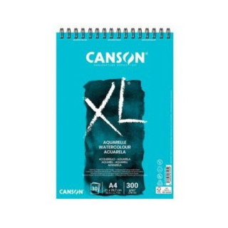 Canson XL Papel de Acuarela Album Espiral de 30 Hojas A5 de 300g - Grano Fino - Color Blanco