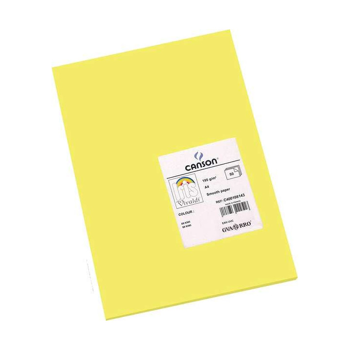 Canson Guarro Pack de 50 Cartulinas Iris A4 de 185g - 21x29.7cm - Color Kiwi