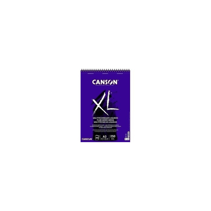 Canson XL Mix Media Fluido Album Espiral de 30 Hojas A3 - 250g - Grano Fino - Color Blanco