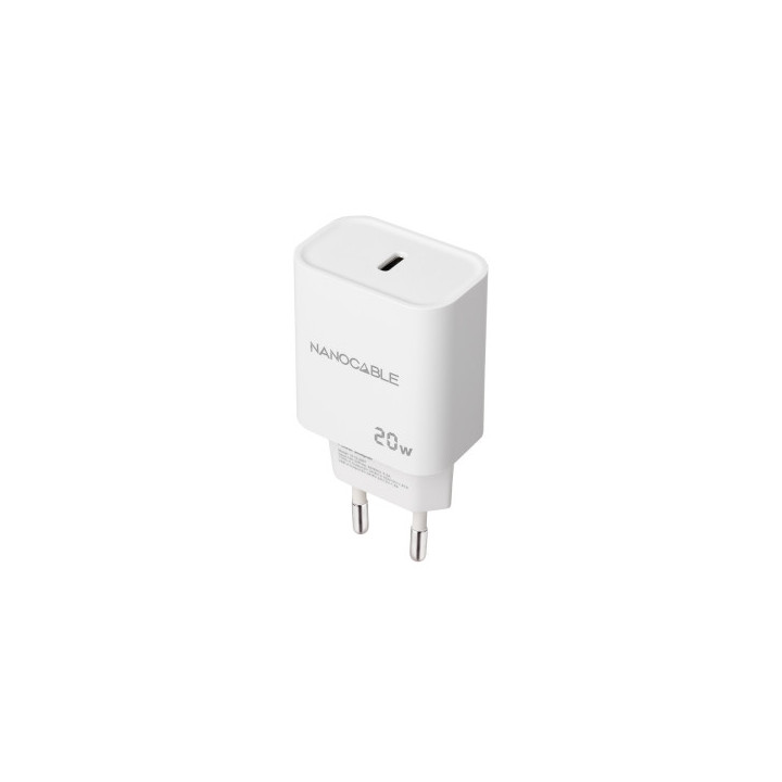 Nanocable Cargador de Pared USB-C/PD 20W - Color Blanco