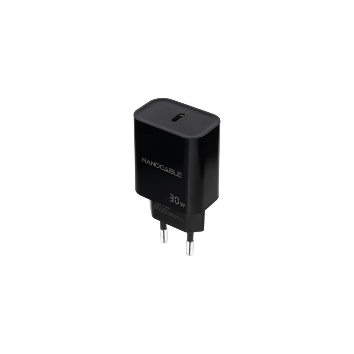 Nanocable Cargador de Pared USB-C/PD 30W - Color Negro