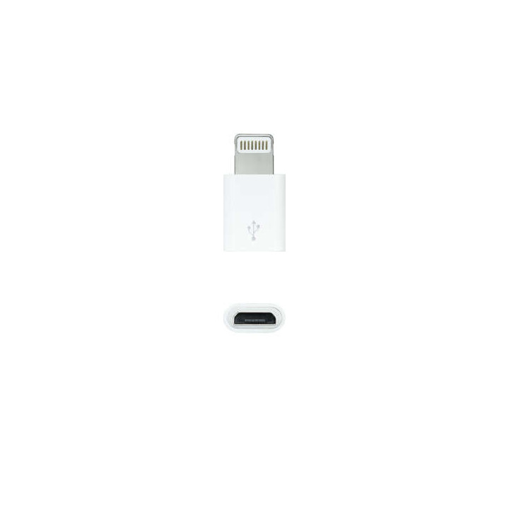 Nanocable Adaptador Lightning a Micro USB - Lightning/M-Micro B/H - Color Blanco