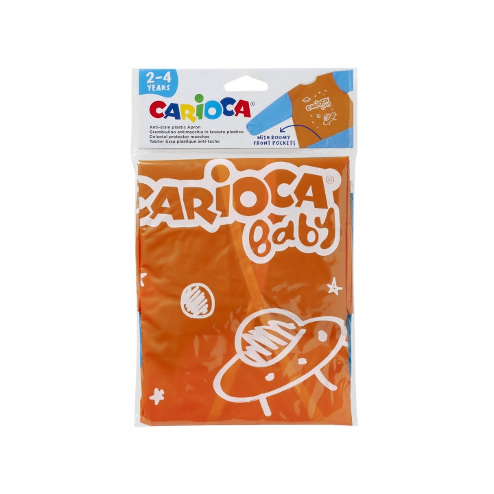 Carioca Delantal Baby 2-4 Años - Impermeable - Manga Larga - Bolsillos - Lavable a Maquina - Cierre con Velcro - Zona para Nom