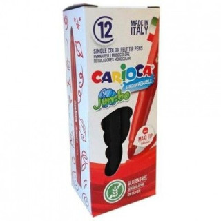 Carioca Rotulador Jumbo Monocolor - Cuerpo Octogonal Maxi - Tinta Superlavable - Punta Maxi 6mm Bloqueada - Tapa Ventilada - Co