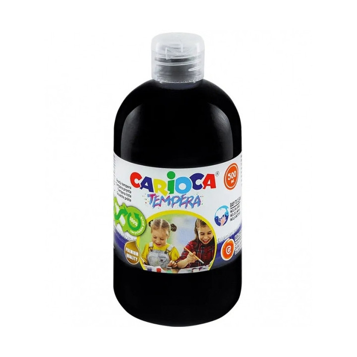 Carioca Botella de Tempera 500ml - Colores Superlavables - Faciles de Mezclar - Aplicable en Materiales Porosos - Alta Opacidad