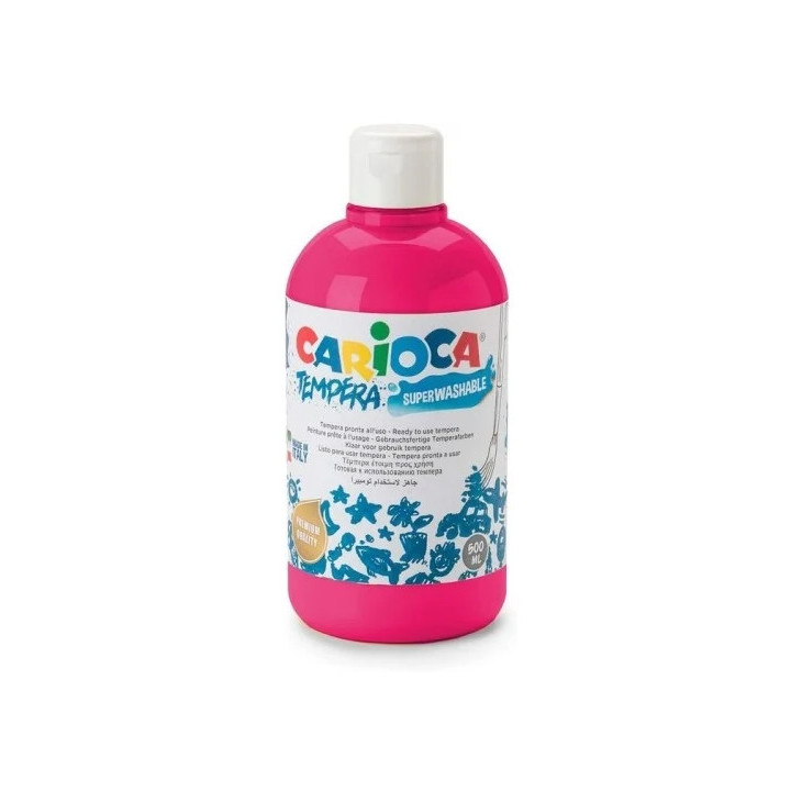 Carioca Botella Tempera 500ml - Colores Superlavables - Faciles de Mezclar - Alta Opacidad - Aplicable en Materiales Porosos -