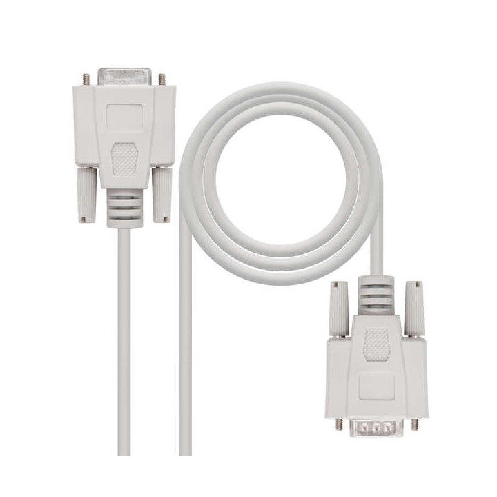 Nanocable Cable Serie Modem DB9 Macho a DB9 Hembra 6m - Color Beige
