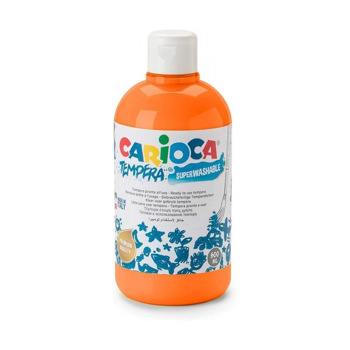 Carioca Botella Tempera 500ml - Colores Superlavables - Faciles de Mezclar - Aplicable en Materiales Porosos - Alta Opacidad -