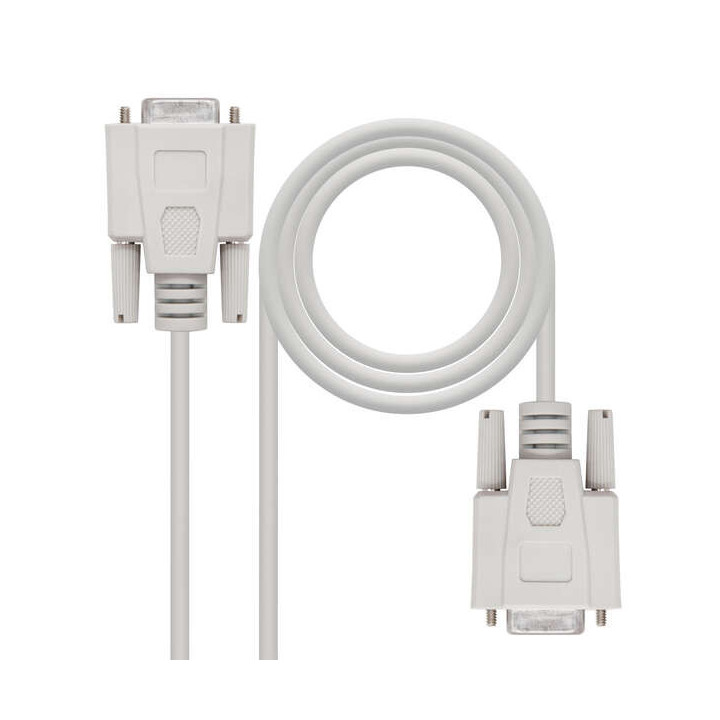 Nanocable Cable Serie Modem DB9 Hembra a DB9 Hembra 1.80m - Color Beige