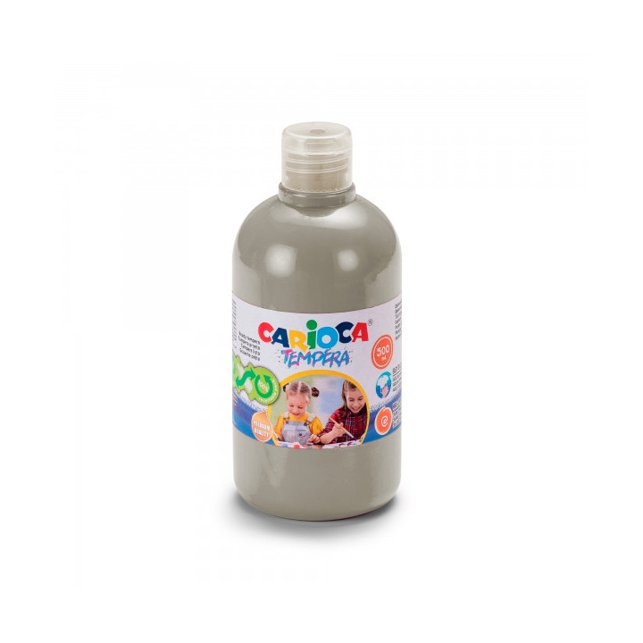 Carioca Botella de Tempera 500ml - Superlavable - Facil de Mezclar - Alta Opacidad - Color Plata