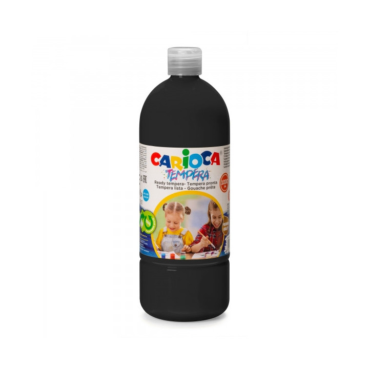 Carioca Botella Tempera 1000ml - Colores Superlavables - Faciles de Mezclar - Aplicable en Materiales Porosos - Alta Opacidad -