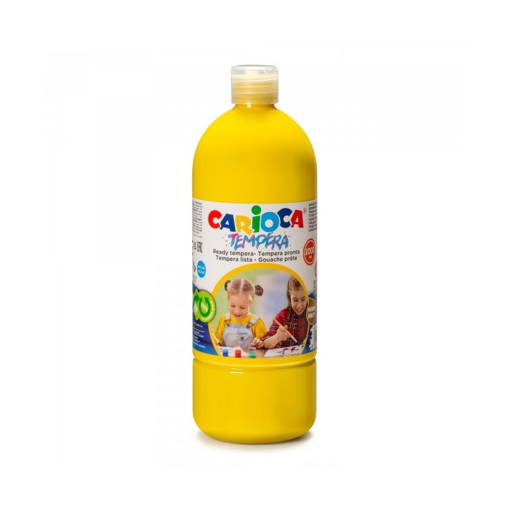 Carioca Botella de Tempera - 1000ml - Colores Superlavables - Faciles de Mezclar - Aplicable en Materiales Porosos - Alta Opaci