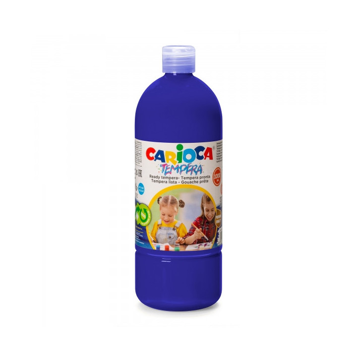 Carioca Botella Tempera 1000ml - Colores Superlavables - Faciles de Mezclar - Aplicable en Materiales Porosos - Alta Opacidad -